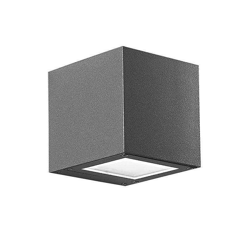 Silver Applique LED 4,5W Monoemissione Quadrata IP65 3000K Antracite - Illuminazione da Parete per Esterno in Alluminio pressofuso