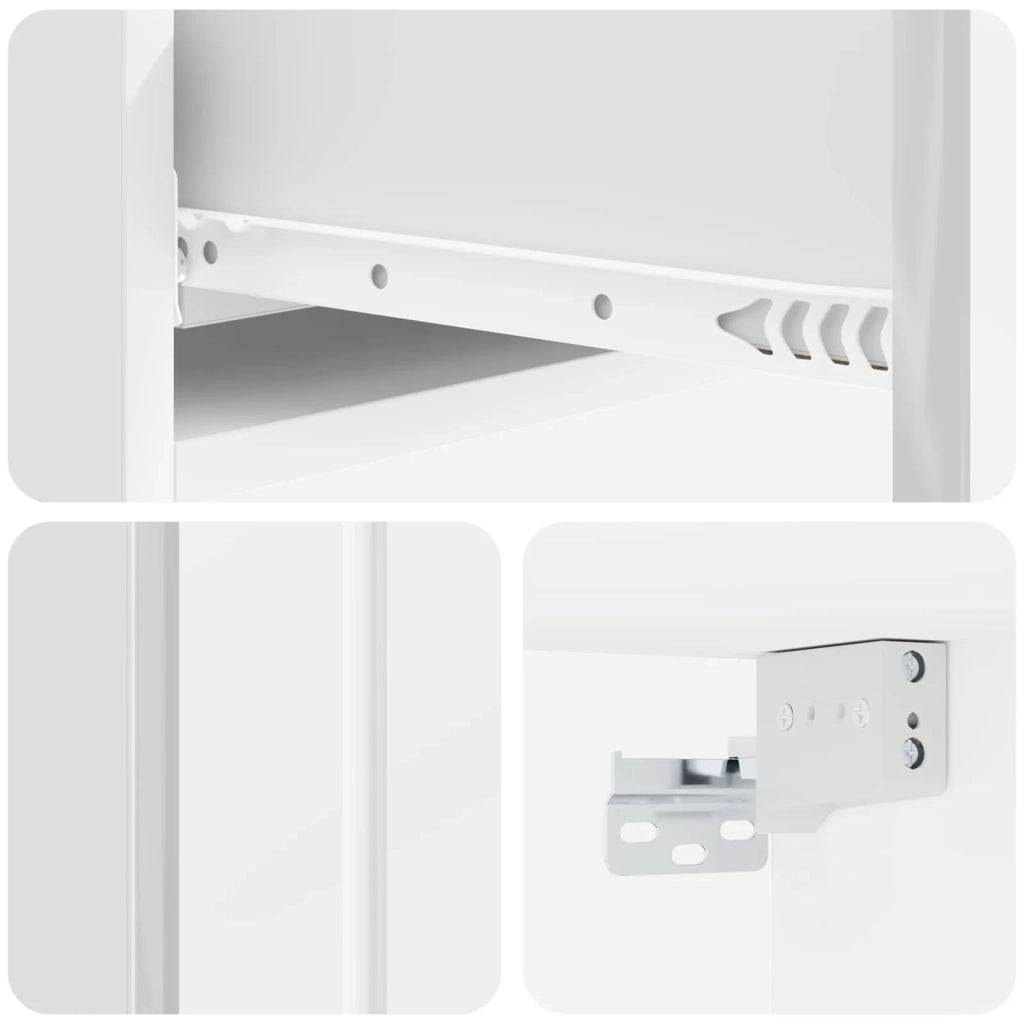 Tavolino da Parete Laterale Bianco Lucido 87,5 x 34,5 x 17 cm 898329