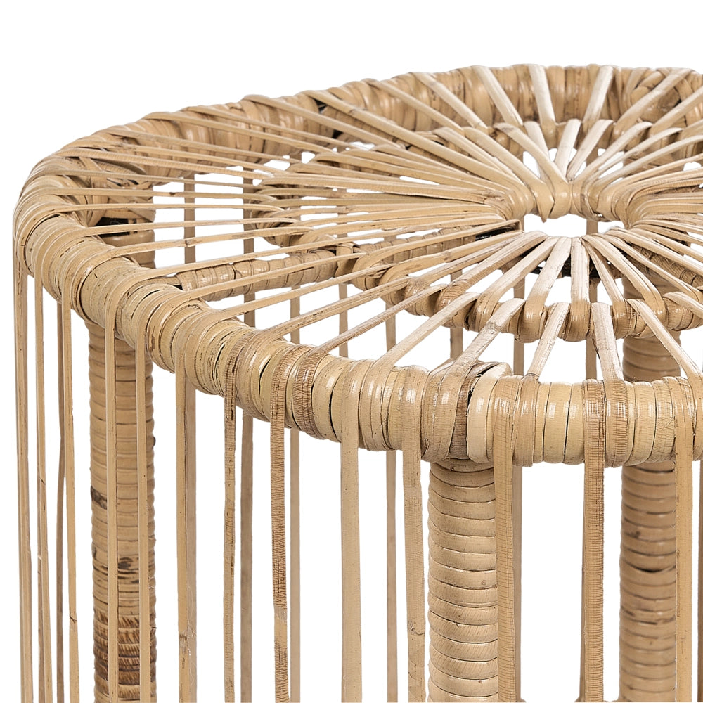 Set di 2 tavoli in rattan nero naturale fatti a mano resistenti ai raggi UV boho interno ed esterno stile boho