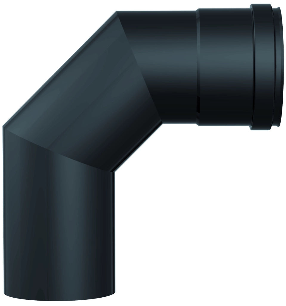 Smalbo GOMITO A 90  ° PER STUFE A PELLET Col. Nero opaco  EE ? cm.10 2.00 pz