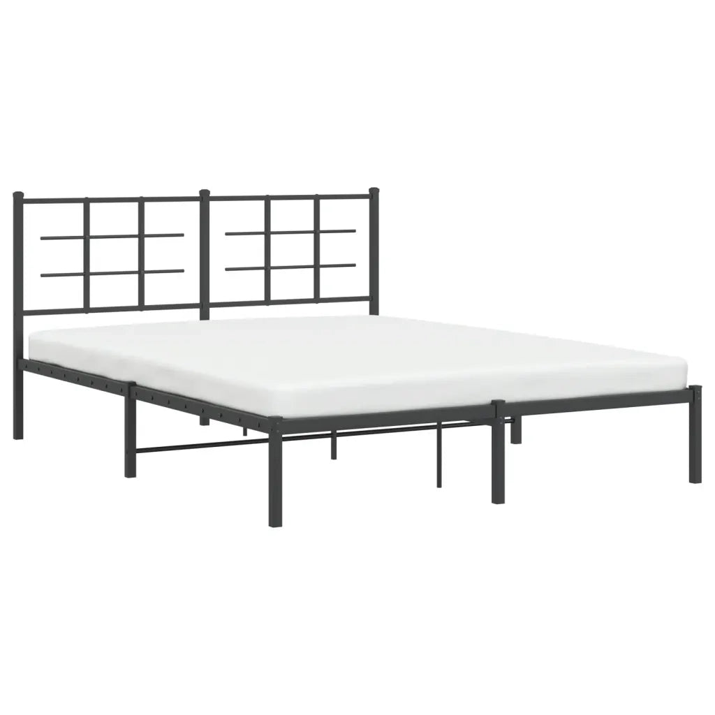 Giroletto con Testiera in Metallo Nero 150x200 cm 355563