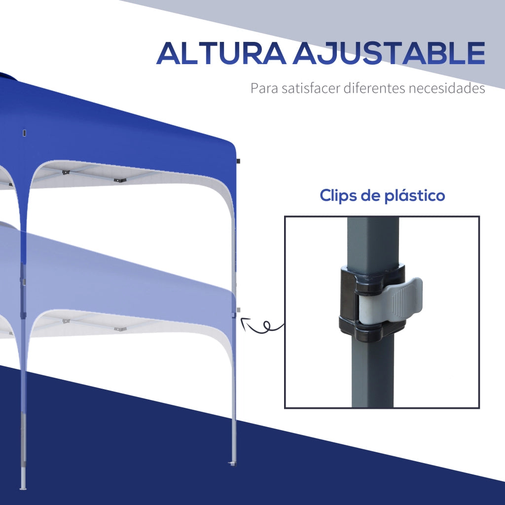Cenador da giardino 2,5x2,5x2,7 m con altezza regolabile ¨C zephmum ¨C blu, impermeabile, anti-UV