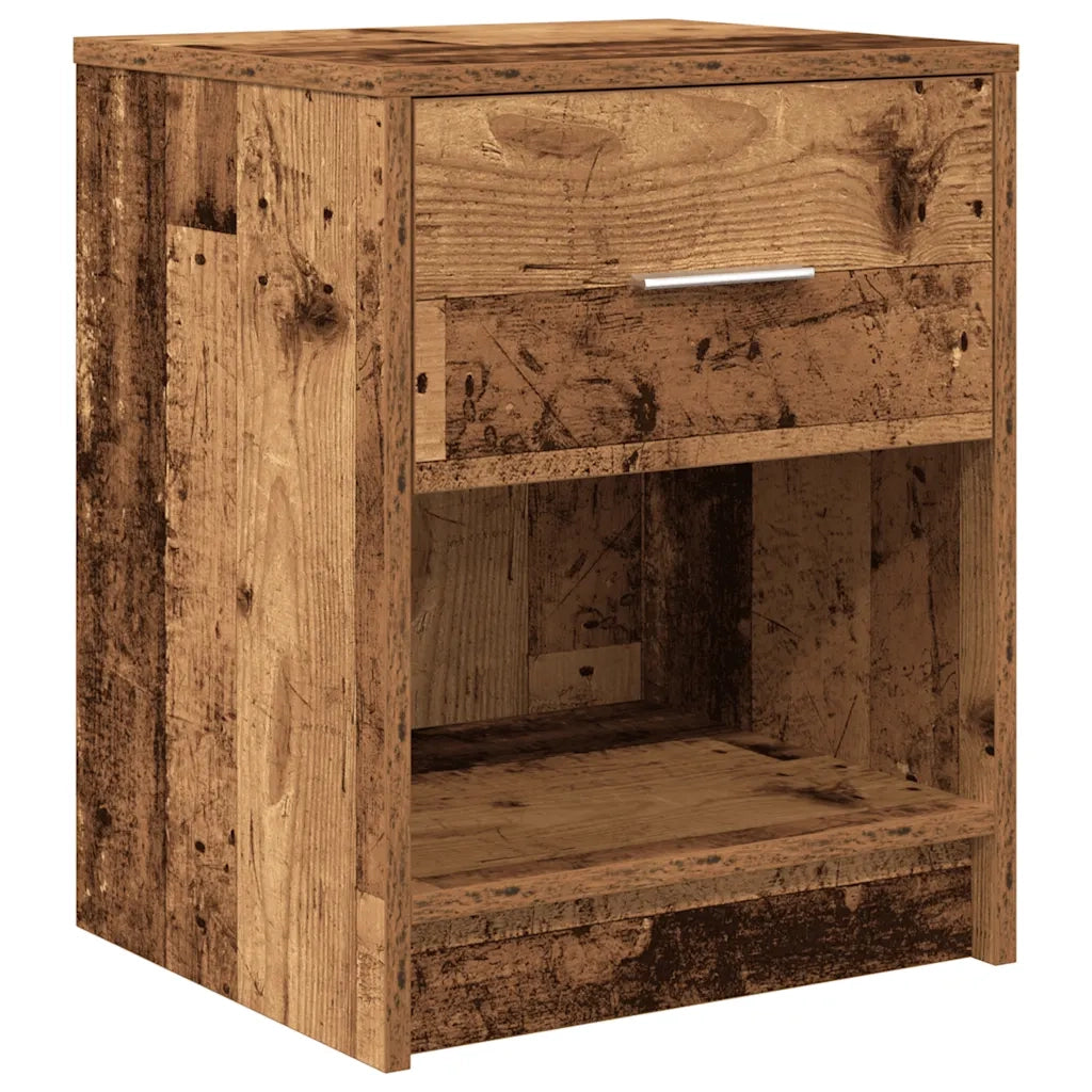 Comodini 2 pz con Cassetto Legno Antico 40x34x50 cm 858782