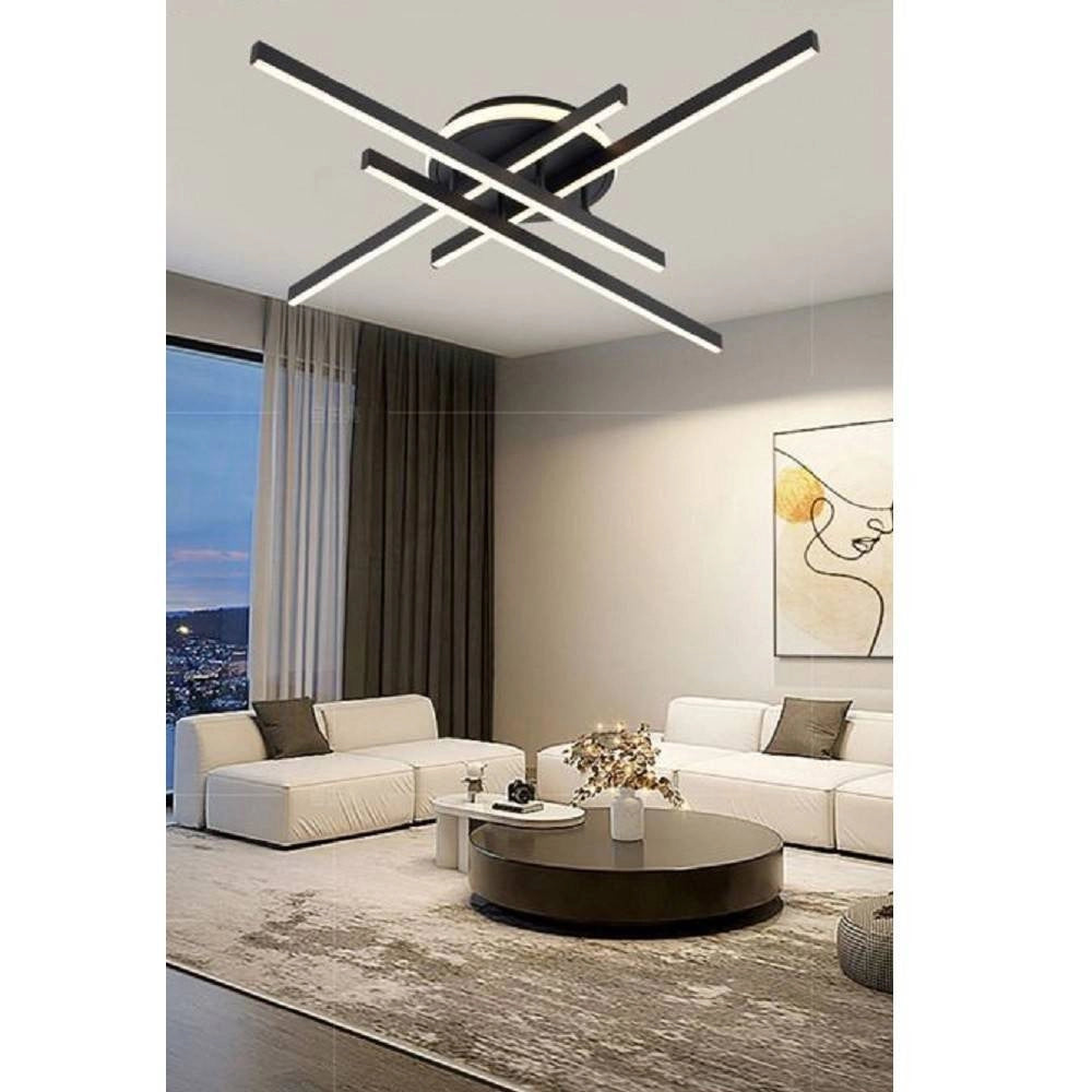 Trade Shop - Plafoniera A Led 45 W Nero Da Soffitto Lampadario Luce 6500k 4000k 3000k Pn-21n -