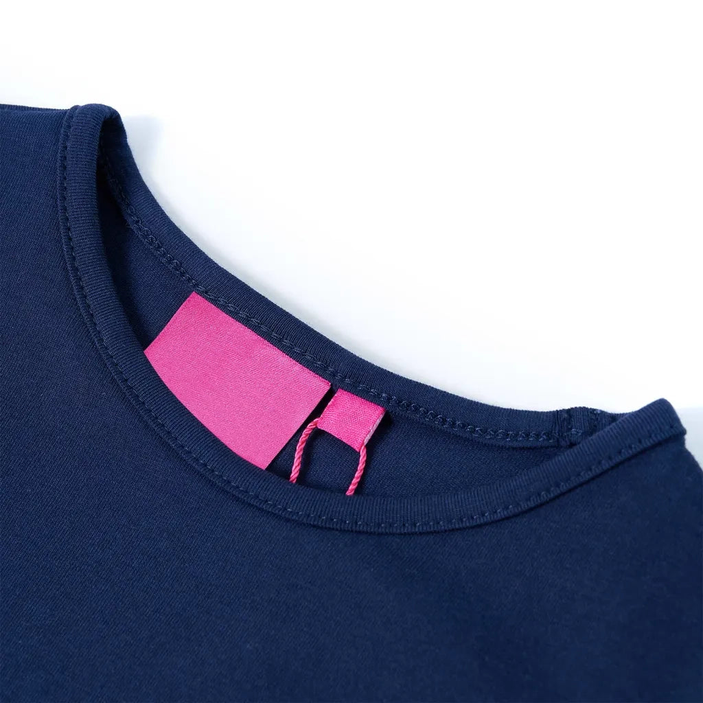 Maglietta da Bambina Maniche Lunghe Blu Marino 104 14180