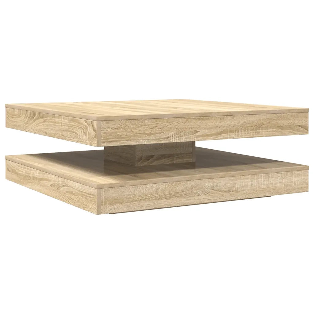 vidaXL Tavolino da Caffè Girevole a 360 Gradi Sonoma 90x90x34,5 cm