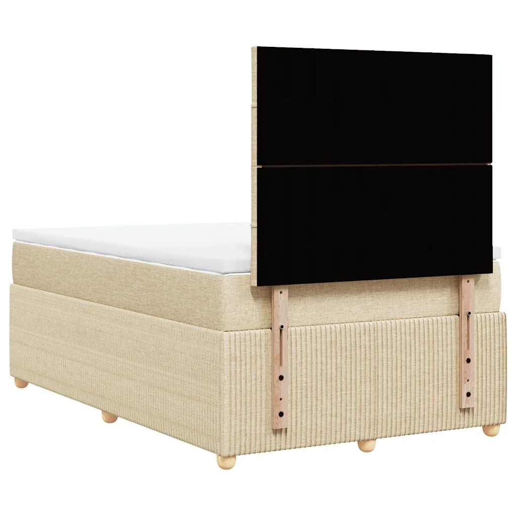 Giroletto a Molle con Materasso Crema 120x200 cm in Tessuto 3292028