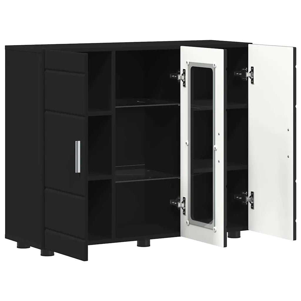 Credenza-Buffet-Armadio da cucina Nero 55,5 x 29 x 100 cm Legno multistrato