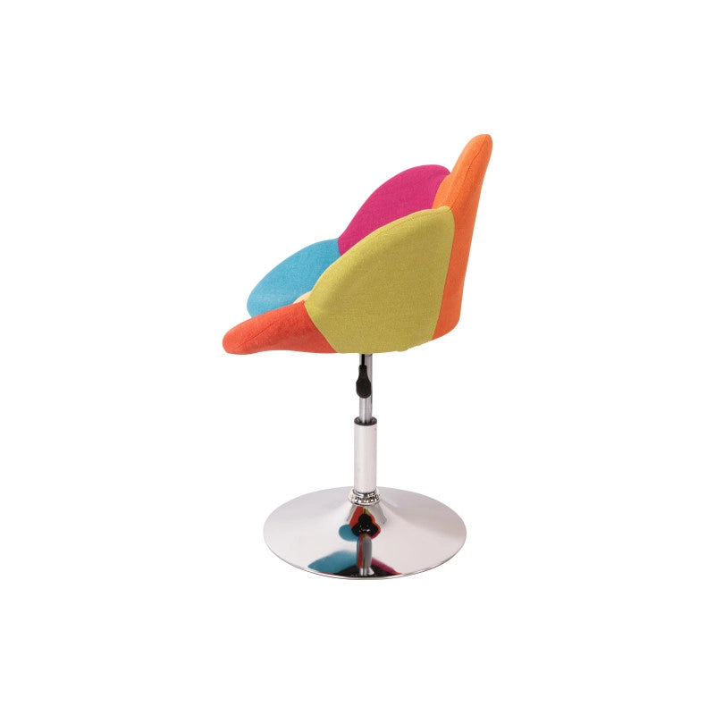 Set di 2 Sgabelli Bar Flowers Tessuto Multicolor 64x50x85