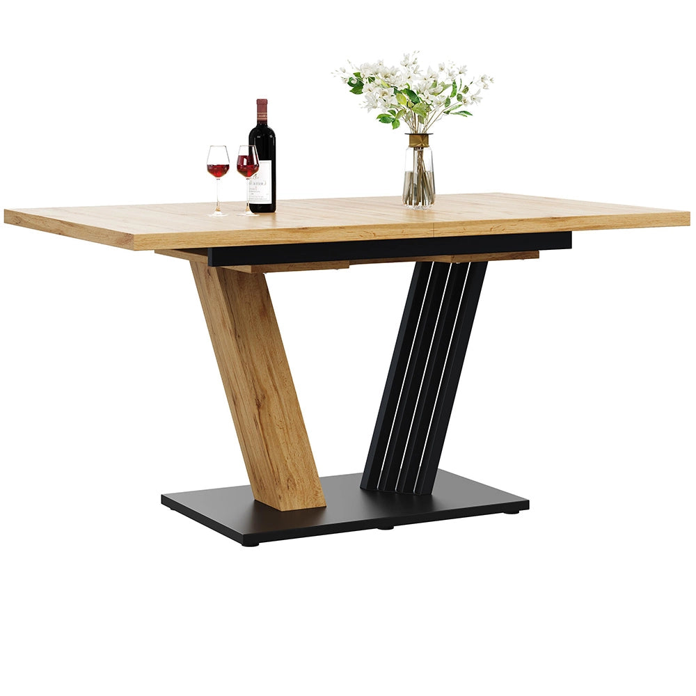 Tavolo allungabile cucina/soggiorno - Xylo - 120/160x80x76 cm - Aspetto legno gambe ad ali