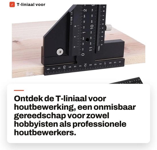 Liniatore multifunzionale a T 30 cm - Materiale di alta qualità - Precisione con blocco - Attrezzo duraturo - Indispensabile per la lavorazione del legno - Righello