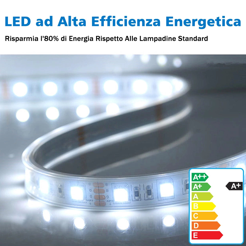 Aica Specchio da bagno a LED+90x60cm+Infinitamente Dimmerabile+Funzione Memoria+Estetica Elegante