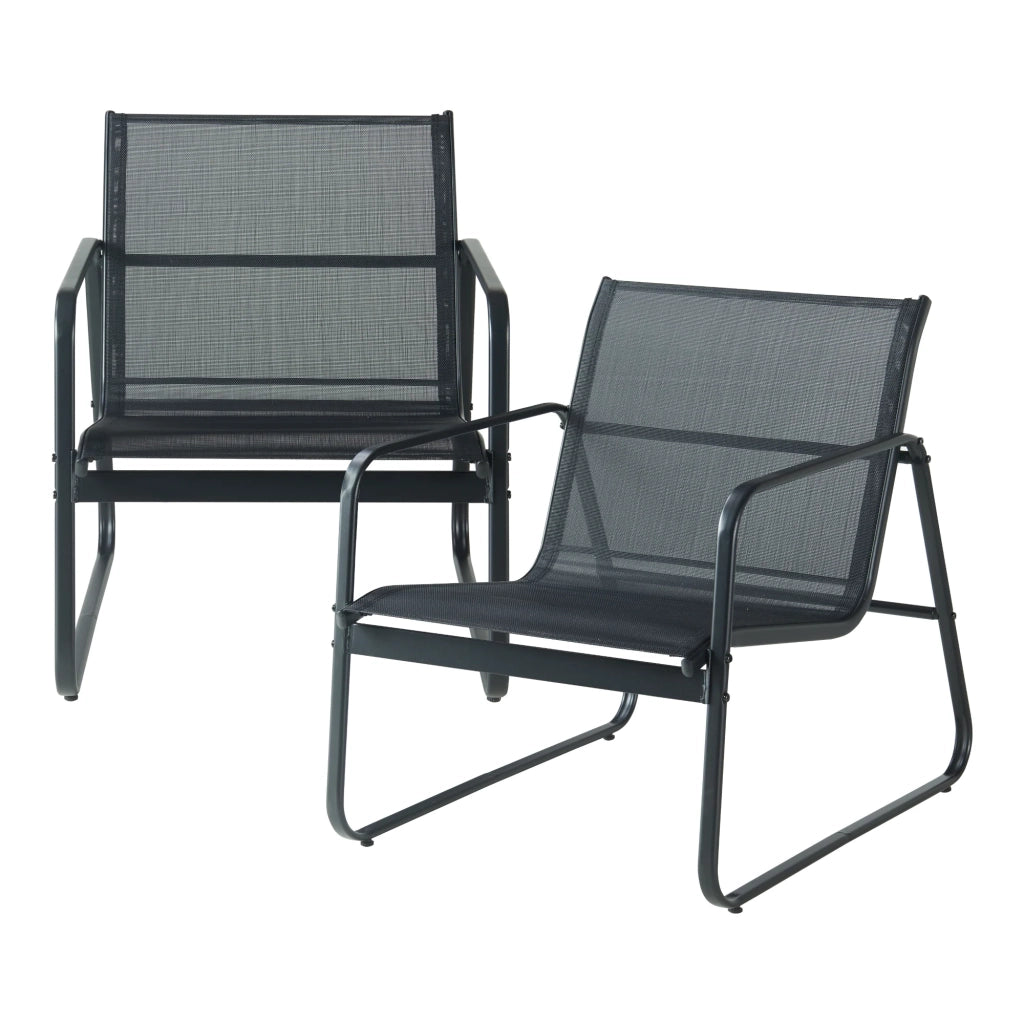 Set di mobili da giardino in acciaio nero da 4 pezzi 03_0009421