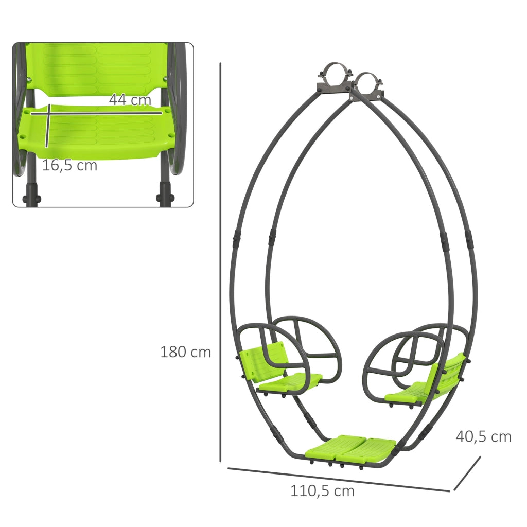 Altalena per Bambini ¨C Zephmum ¨C Struttura in Metallo Verde 110.5x40.5x180 cm