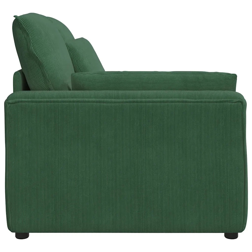 Modulo Terminale Bracciolo Divano Modulare con Cuscini Verde Scuro 100 cm 4104412