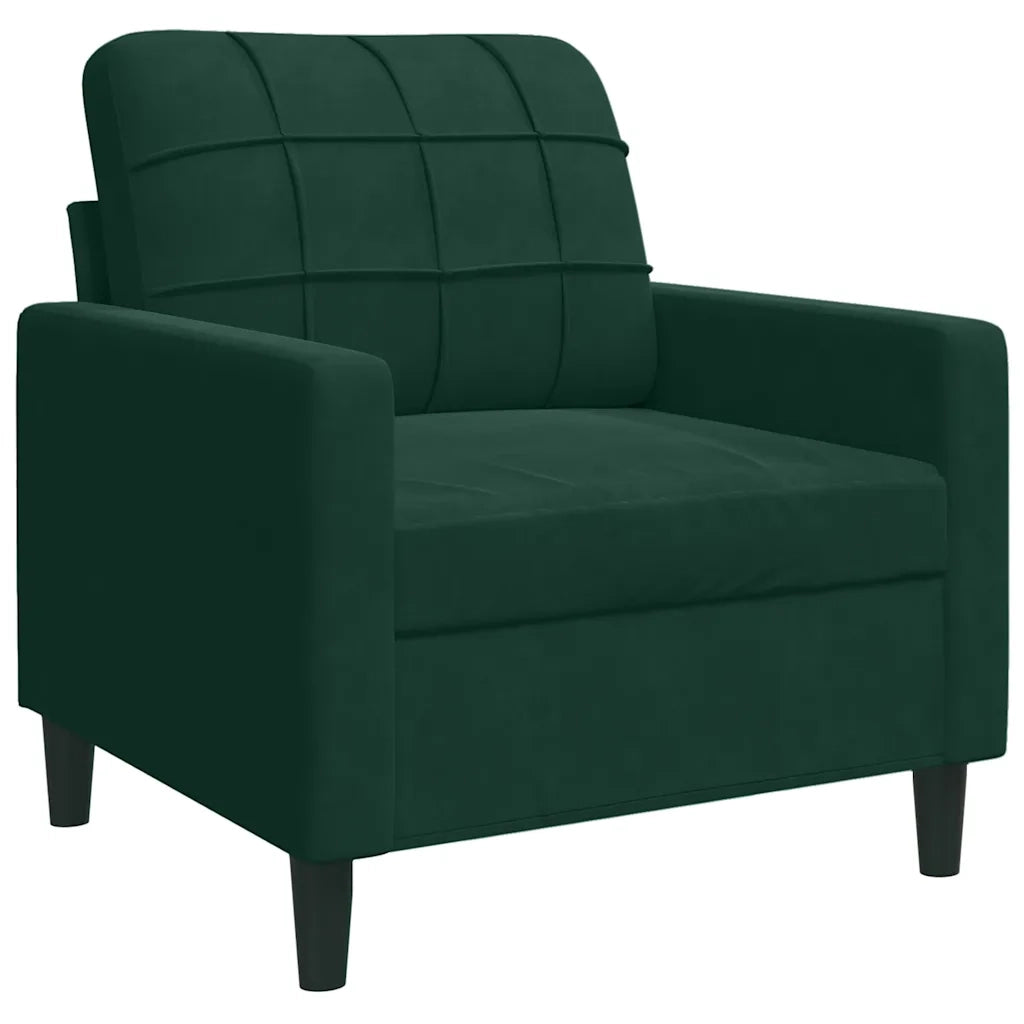 Set di Divani 4 pz con Cuscini Verde scuro in Velluto