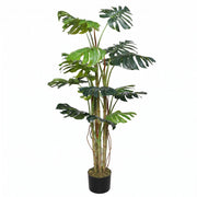 Monstera Artificiale 190 cm con 6 Fusti e 18 Foglie Tropicali Realistiche, Pianta Decorativa per Interni e Uffici