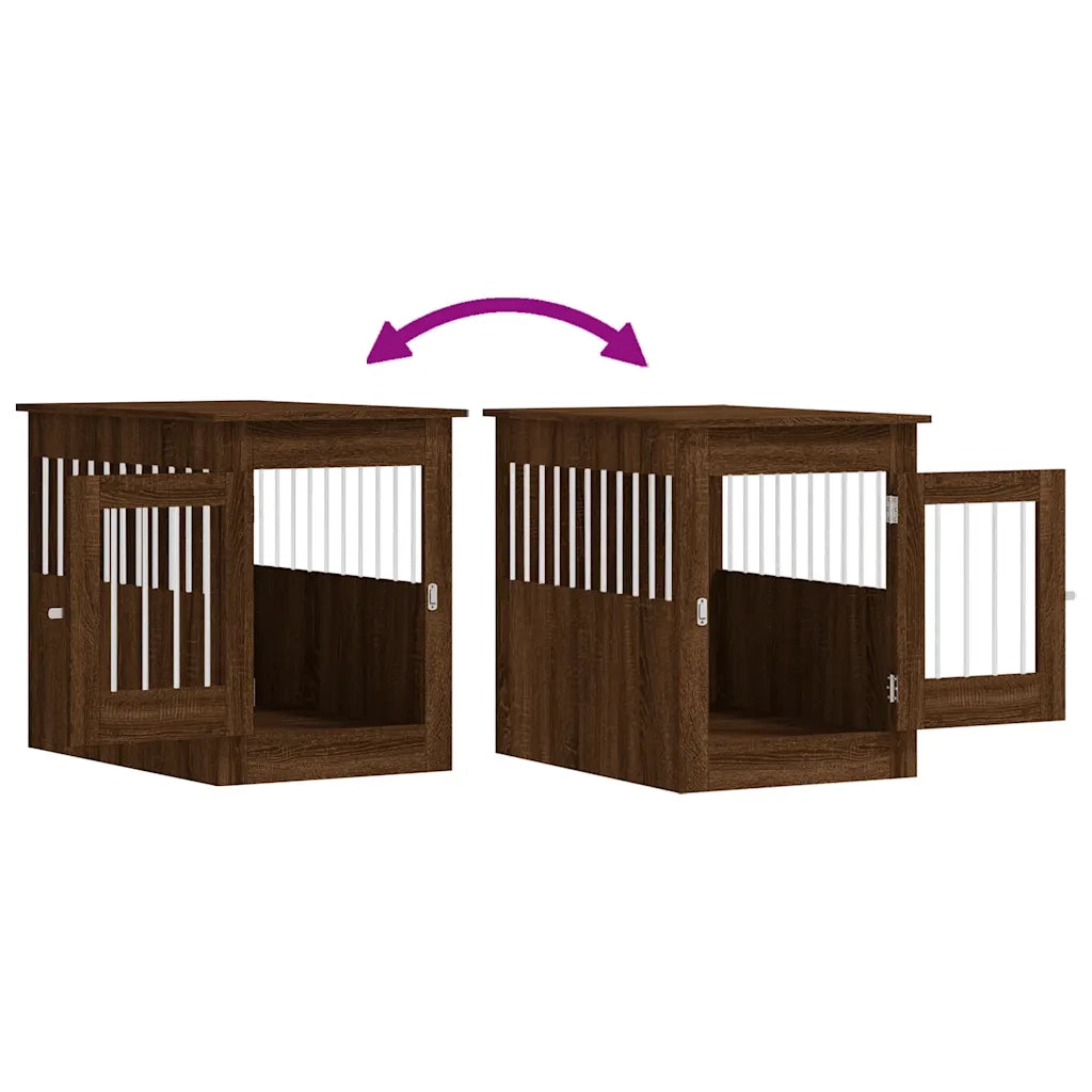 Gabbia Cani Arredamento Rovere Marrone 55x80x68cm Multistrato 838329