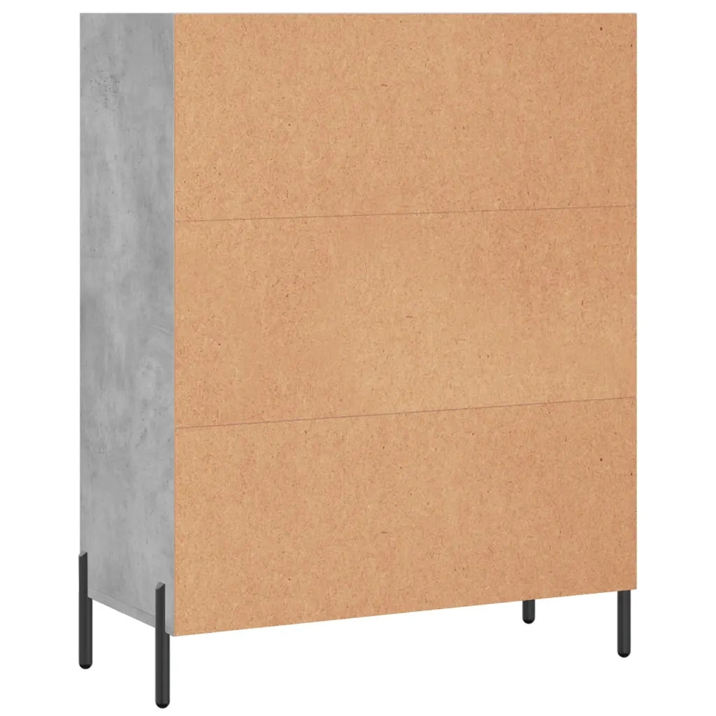 Scaffale Grigio Cemento 69,5x32,5x90 cm in Legno Multistrato 828376