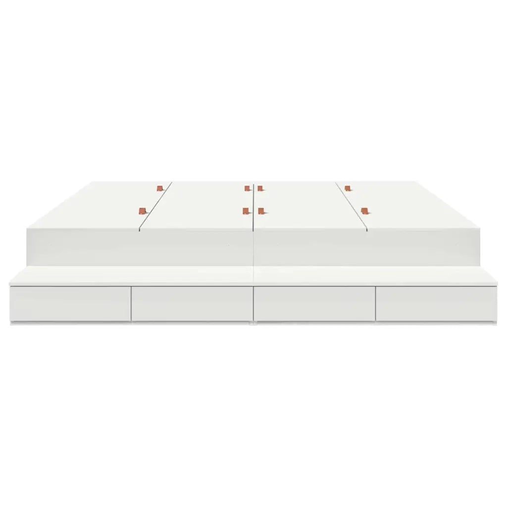 Struttura letto con contenitore Bianco 200 cm Legno multistrato 3335621