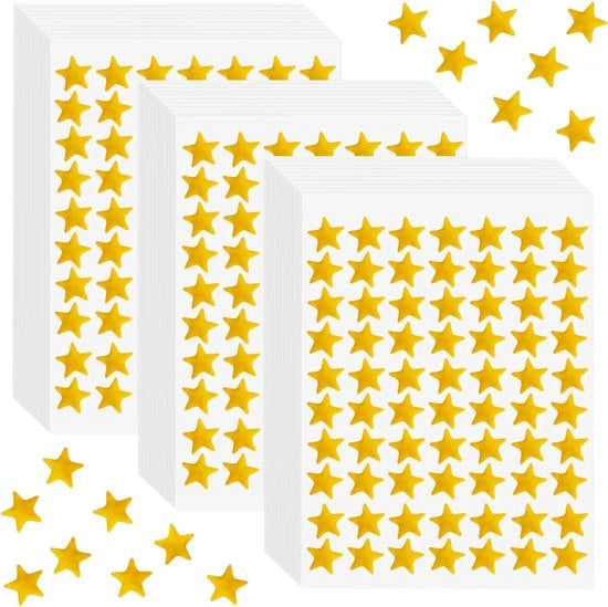 Sticker stelle dorate - Sticker premi per bambini - Stelle dorate da 1 cm - Adesivi autoadesivi - Scrapbooking, cartoline augurali, regali, fai da te