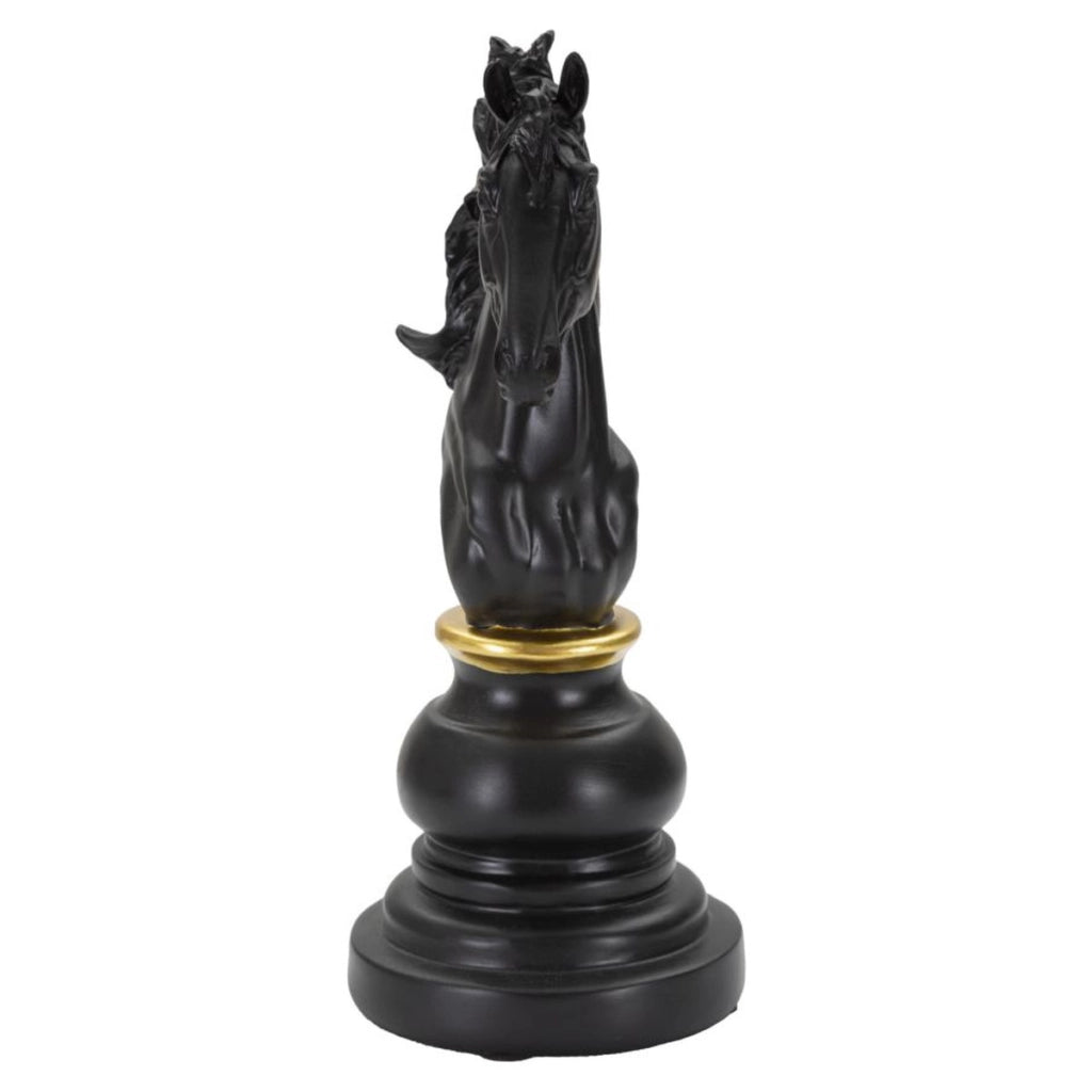 Scultura Scacchi 12, Nero, Poliresina, 14x11x27 cm