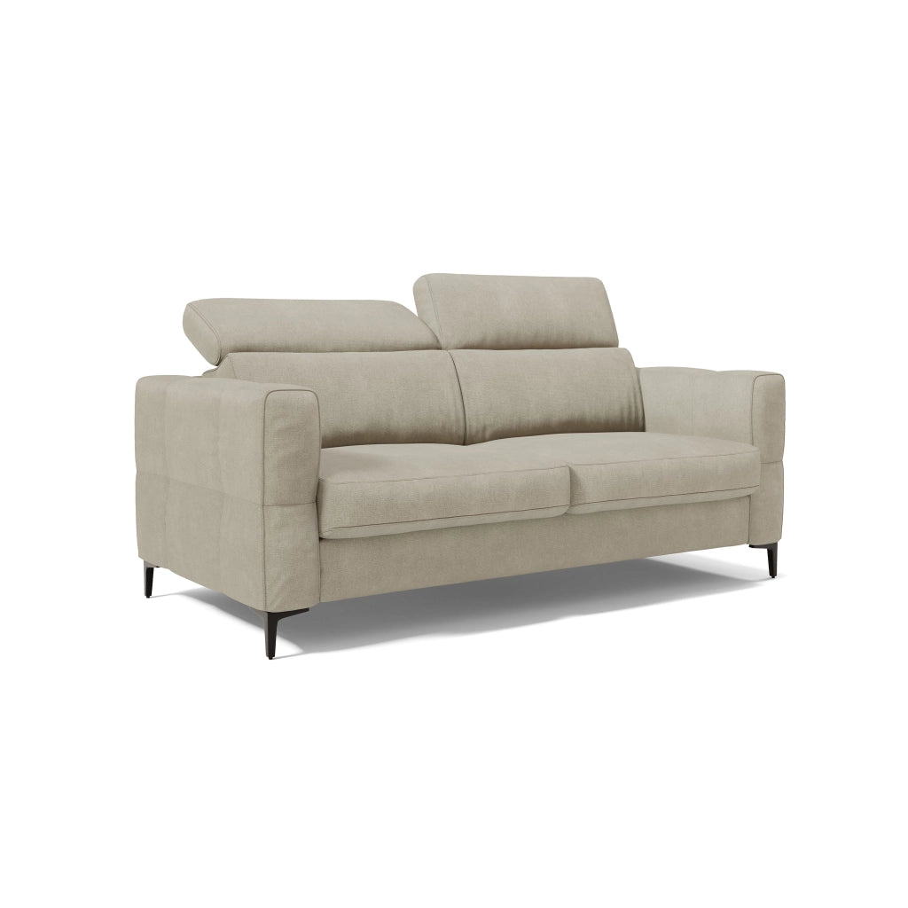 Gardenia Divano letto materasso alto 18 cm con poggiatesta reclinabili e rivestimento impermeabile T02 198 cm (mat. 140x197) panna