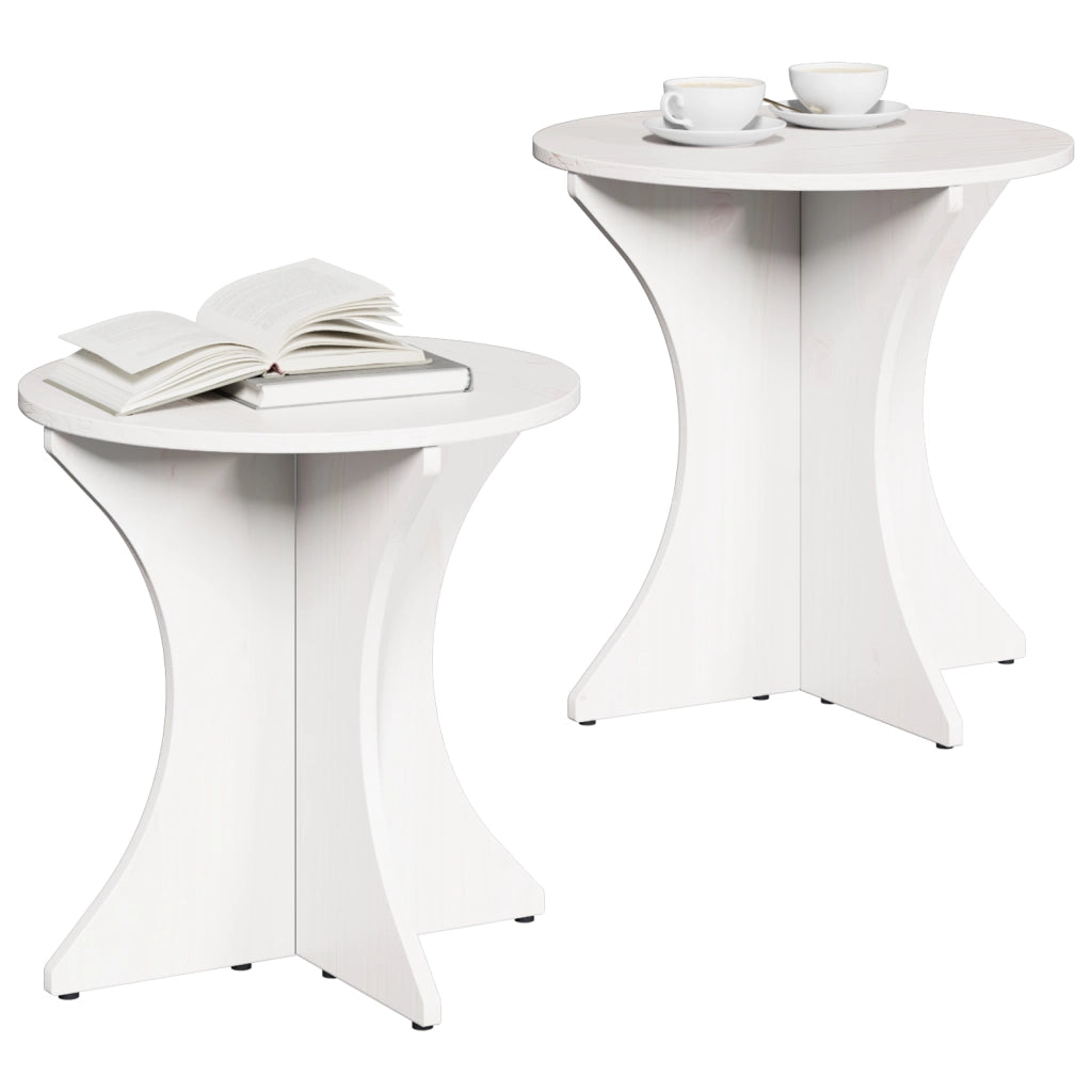 vidaXL Tavolino da salotto 2 pcs Bianco 46 x 46 x 47 cm