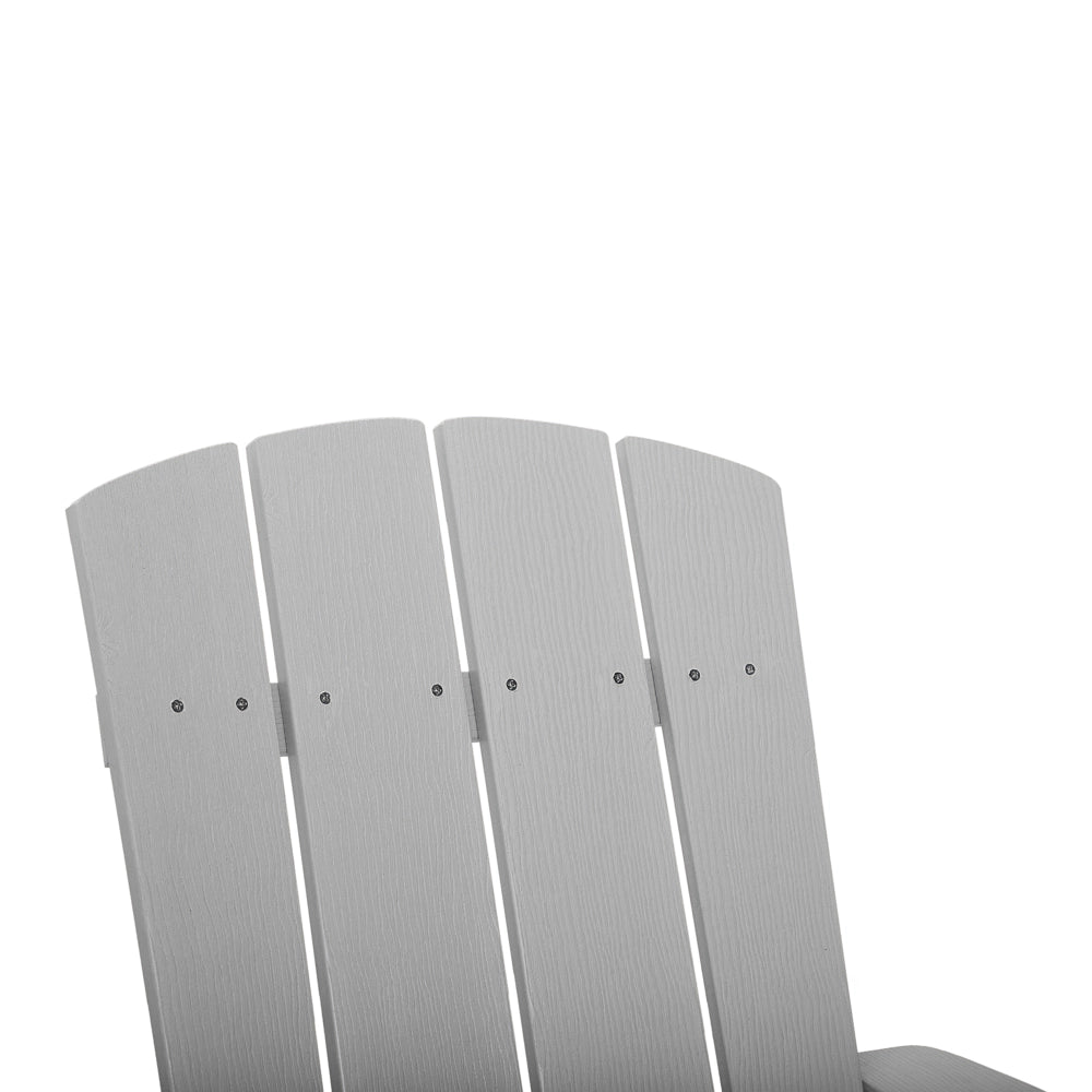Sedia da giardino in plastica grigio chiaro in legno resistente agli agenti atmosferici in stile moderno