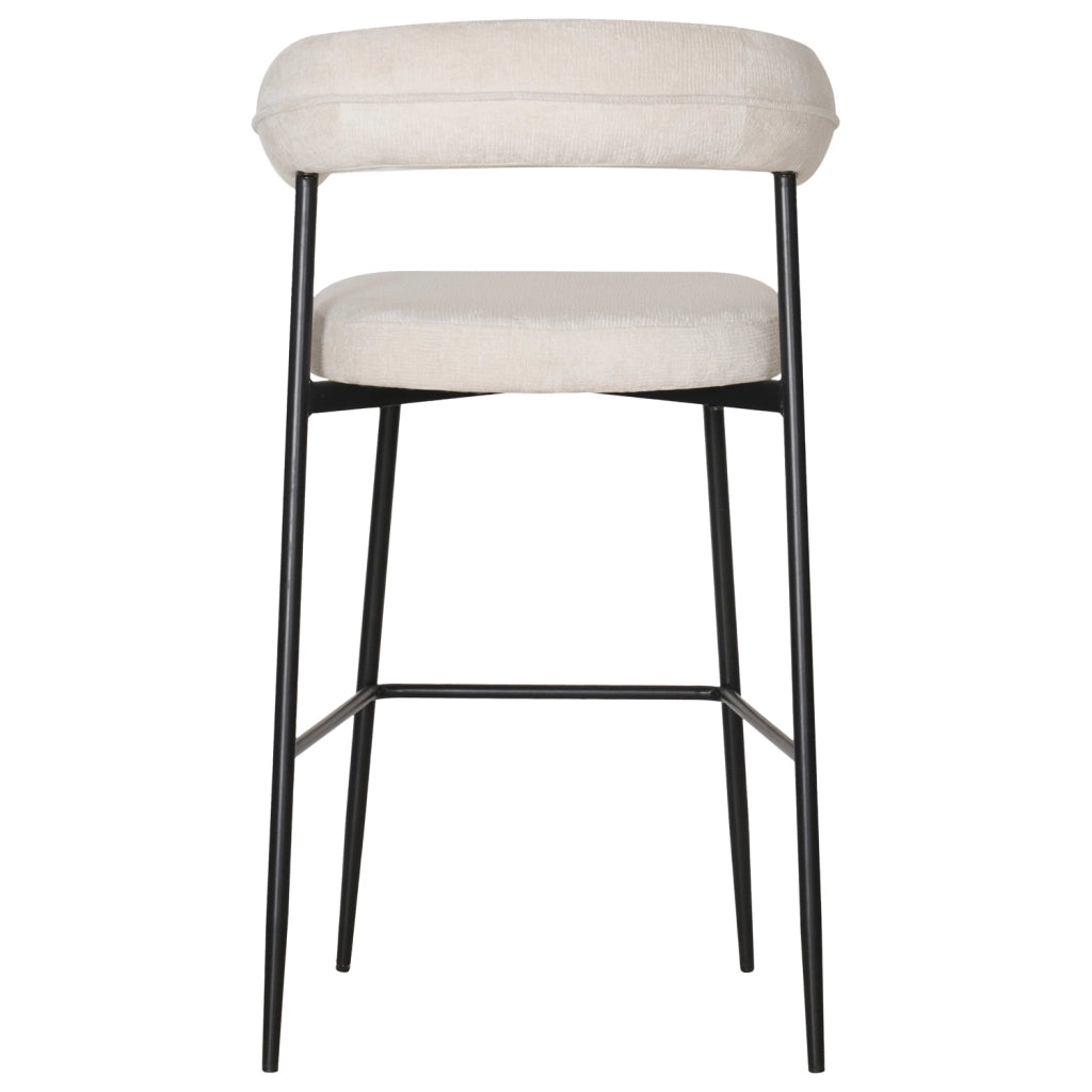 Set di 2 sgabelli da bar in tessuto beige THEA