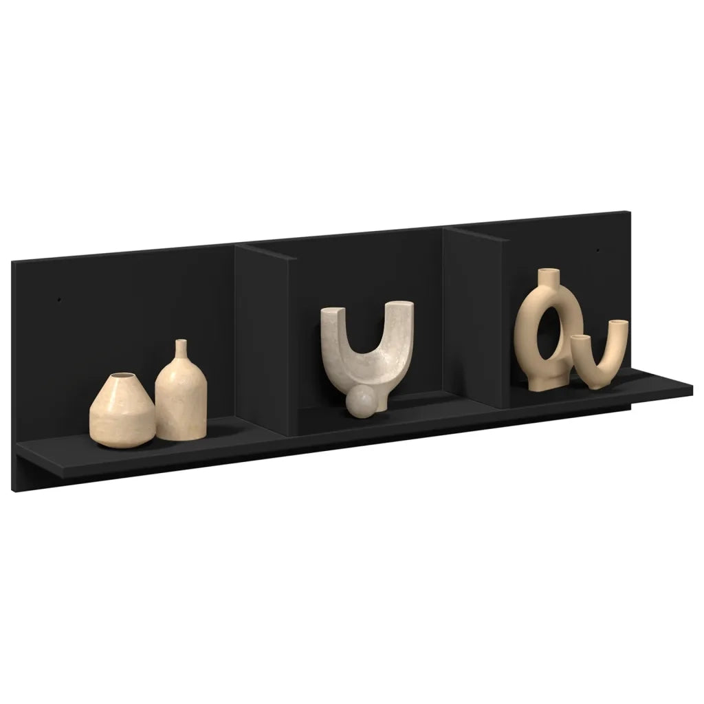 Armadietto a Muro | Mobile a Parete 100x16,5x30 cm Nero in Truciolato