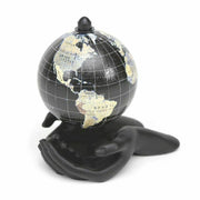 Trade Shop - Globo Terrestre Mappamondo In Metallo Mani Nere Decorazione Casa Ufficio 210087 -