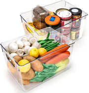 Tray da Cucina in Plastica Vetrata - 2 Pezzi - 26 cm - Sicuro per Alimenti - Ideale per Frigorifero e Armadi