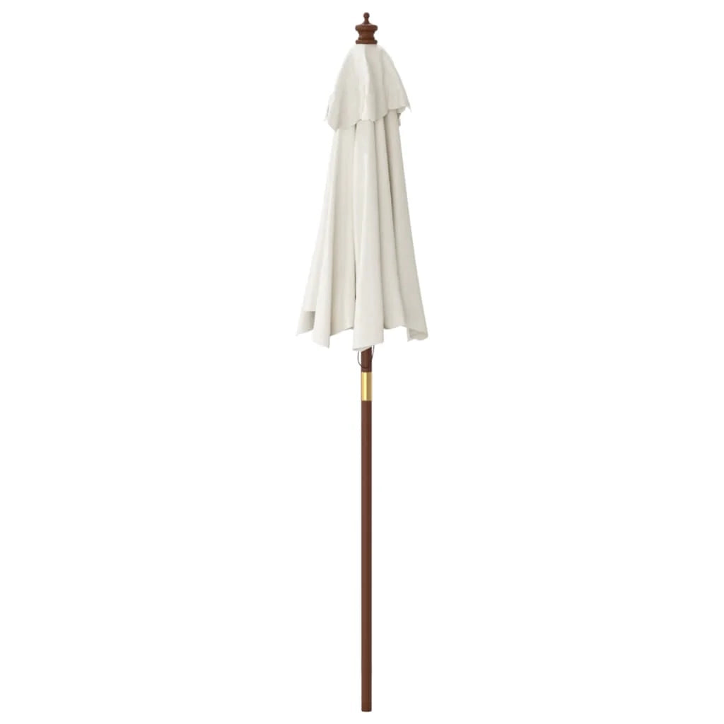 Ombrellone da giardino con palo in legno 196 x 231 cm colore sabbia 02_0008352