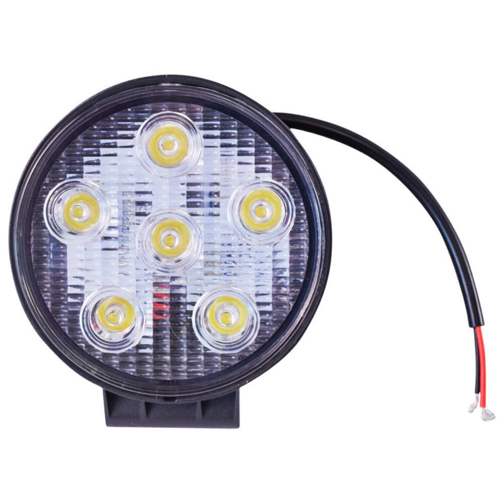 Lampada con 6 LED, 10-30V, 18W, angolo di radiazione 30°, tipo spot, 118x118x35mm, 6000K, IP67, Breckner Germany