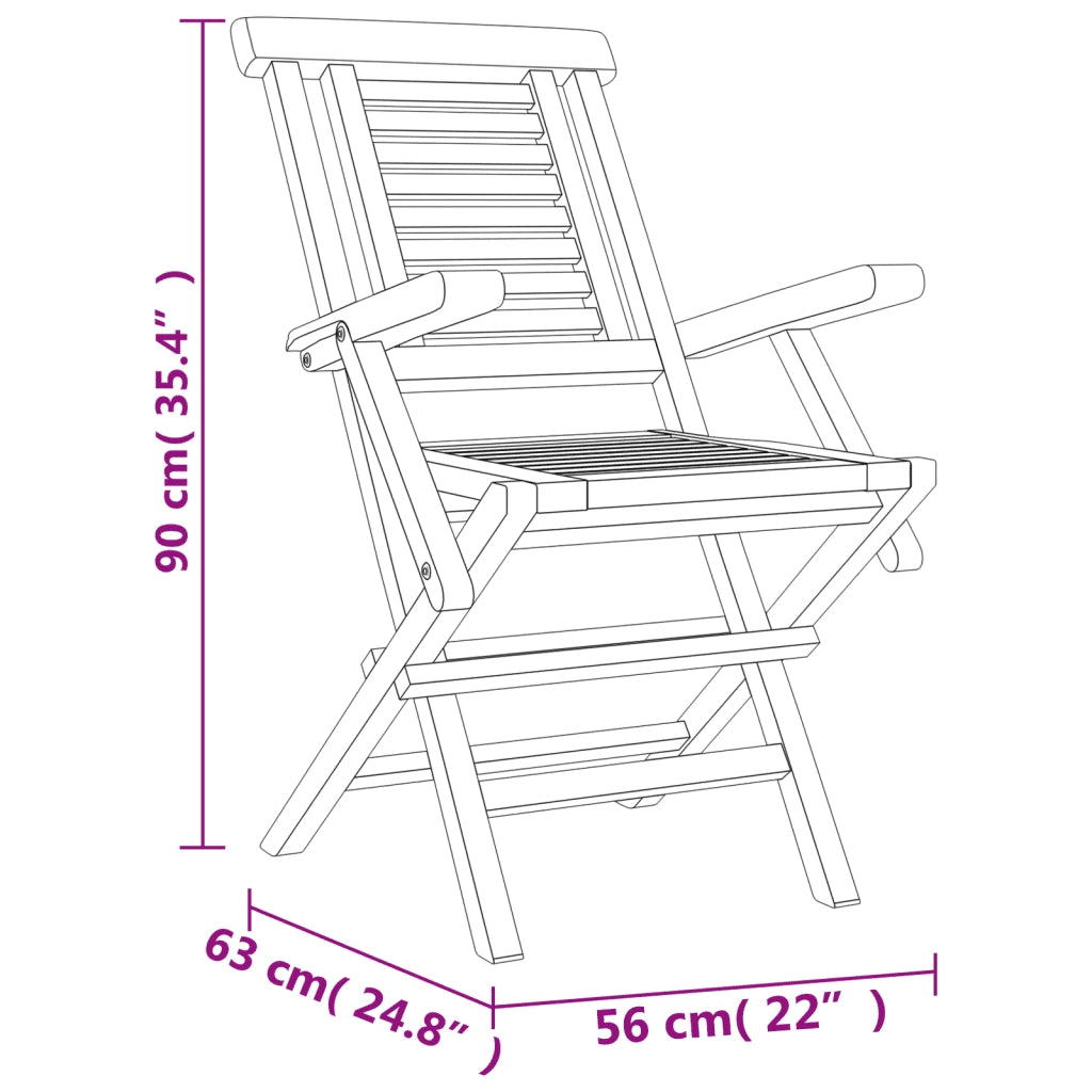 Set da Pranzo per Giardino 5 pz in Legno Massello di Teak 3155026