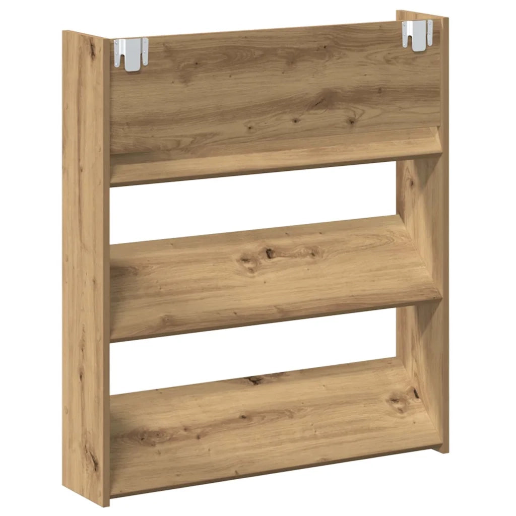 vidaXL Armadi per scarpe da muro Altro 2 pcs rovere artigianale