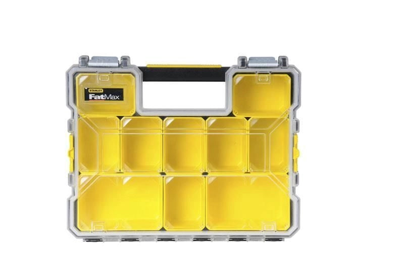 Stanley 1-97-518 FatMax Organizer Professionale 10 Scomparti Rimovibili Chiusure in Metallo Guarnizione Anti-Umidita' 44,6x35,7x11,6 cm