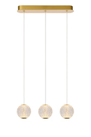 Lampada sospensione Cintra 3 sfere oro LED12,6W Lucide