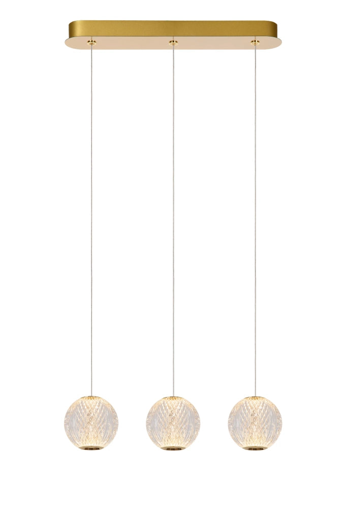 Lampada sospensione Cintra 3 sfere oro LED12,6W Lucide