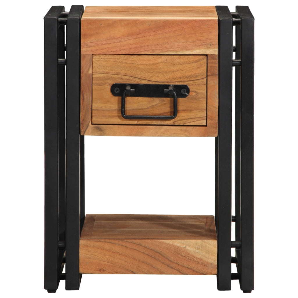 Comodini 2 pcs 30x30x40 cm Legno Massello di Acacia