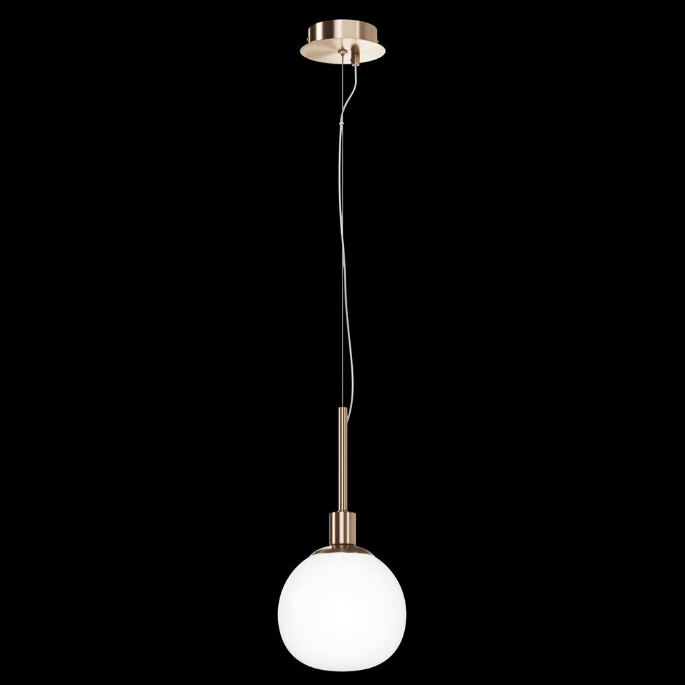 Maytoni Sospensione contemporanea Erich 1 luce E14 oro rosa metallo diffusore vetro bianco