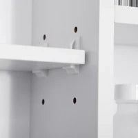 kleankin Specchiera Bagno con Mensole Aperte e Armadietto con Anta Specchiata, Mobile Bagno con Specchio Salvaspazio, 100x15x70cm, Bianco