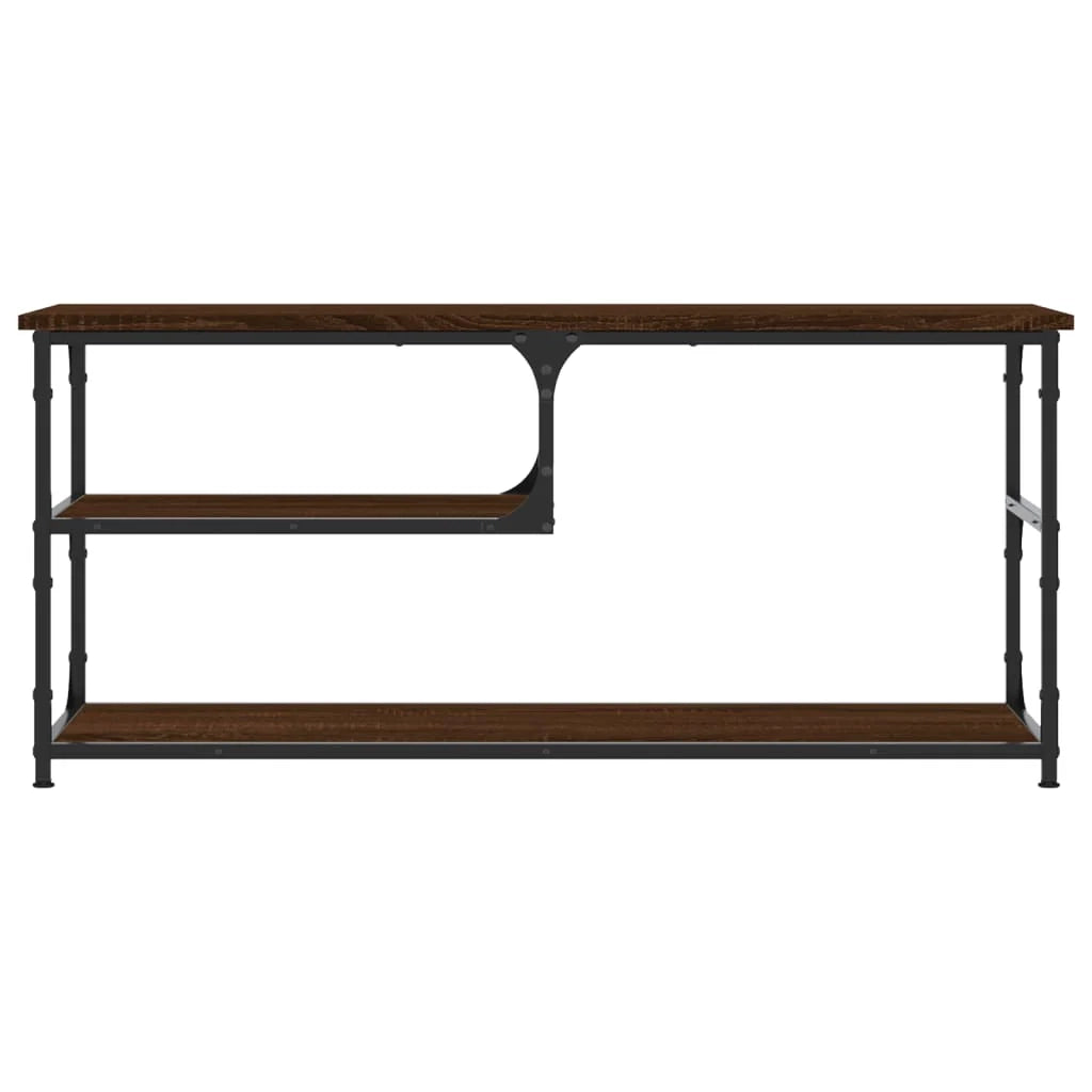 Mobile TV multimediale mensola per TV credenza per TV sala da pranzo soggiorno camera da letto rovere 103 x 38 x 46,5 cm legno ingegnerizzato e acciaio marrone 02_0027147