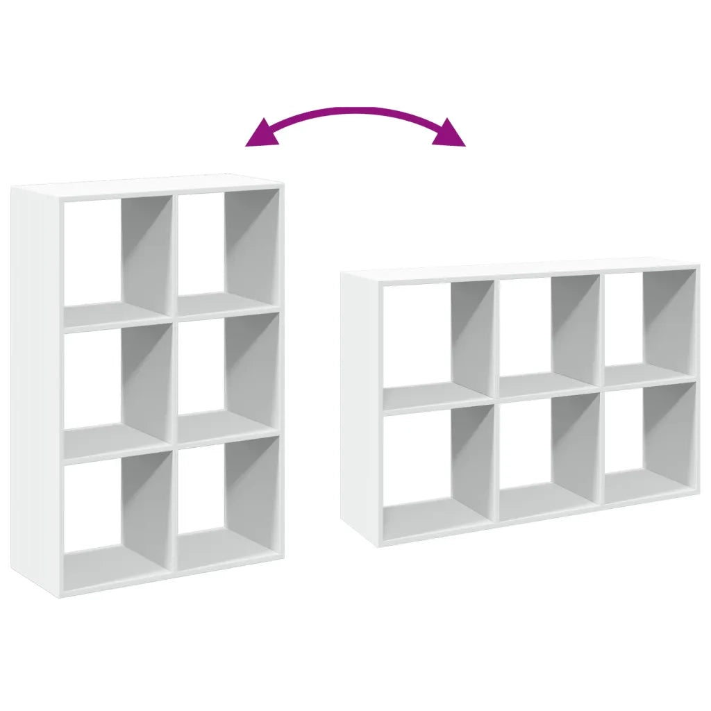 Libreria Divisorio-Scaffale per Libri-Mobile di Stoccaggio Bianca 69,5x29x103,5 cm in Truciolato