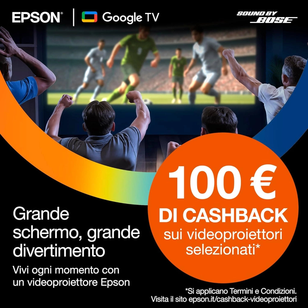 Lifestudio Pop EF-61W Bianco diamante Proiettore smart portatile, Sound by Bose, Google TV, Full HD, utilizzo interno/esterno, garanzia di 5 anni*