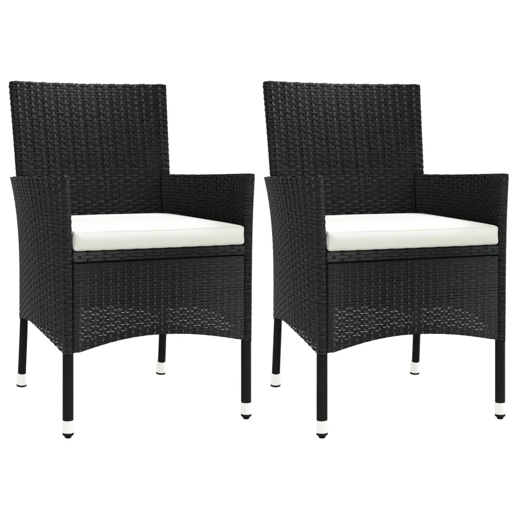 vidaXL Sedie da giardino con cuscini 2 pz nere in polyrattan (solo UK/IE/FI/NO)