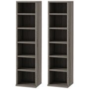 Armadio da 12 compartimenti per CD e DVD ¨C zephmum ¨C grigio scuro 21x22.5x88.5 cm