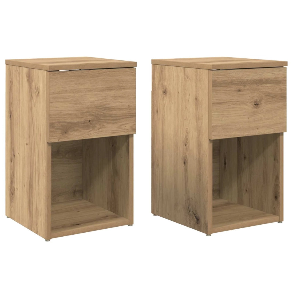 Armadietto per letto 2 pcs Rovere Artigianale 29 x 31,5 x 49 cm