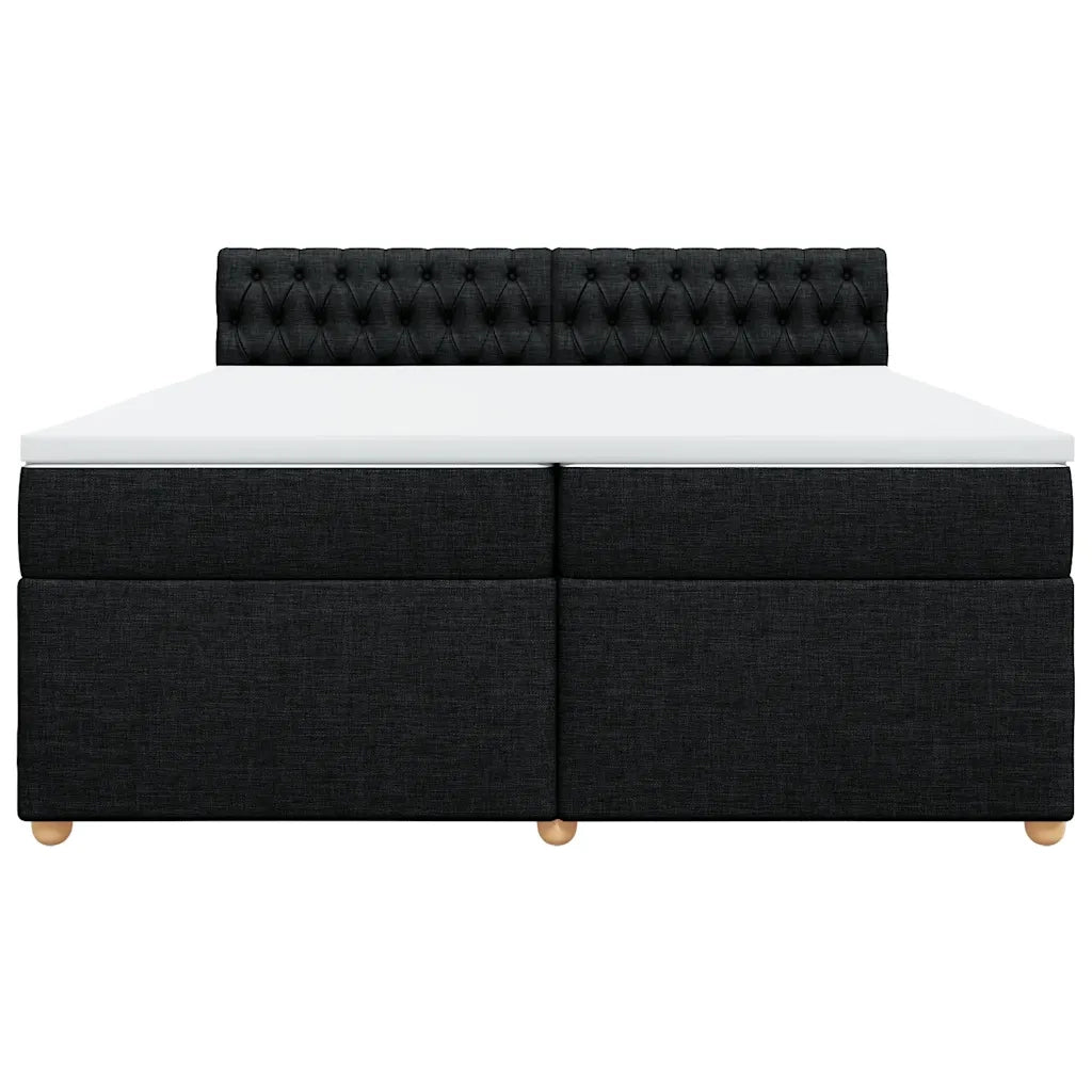 Giroletto a Molle con Materasso Nero 200x200 cm in Tessuto 3286796